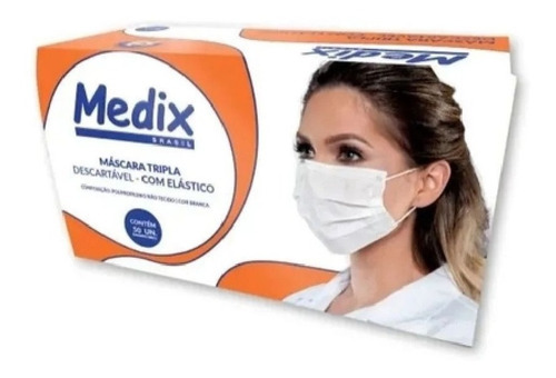 Máscara Medix Com Elástico Descartável C/ 50 Unidades