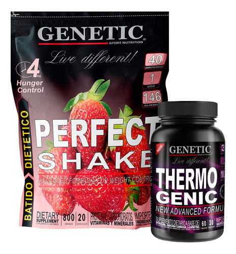 Quemador De Grasas Perfect Shake + Thermogenic Genetic Dieta