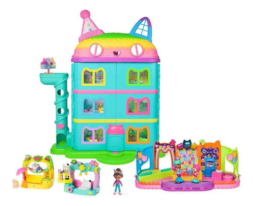 Playset Gabby's Dollhouse Casa Nova Com Bonecos E Acessórios Verde Água