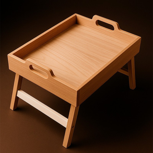 Bandeija Mdf Com Pés Dobrável Café Da Manhã Na Cama 45x30cm