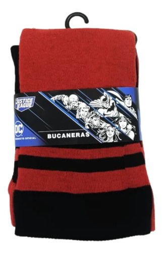 Medias Bucaneras Harley Quinn Joker Altas Dc Comics Impress Rojo Unico
