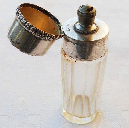 Monijor62-antigua Coleccion Perfumero Cristal C/tapa D/plata (Usado)