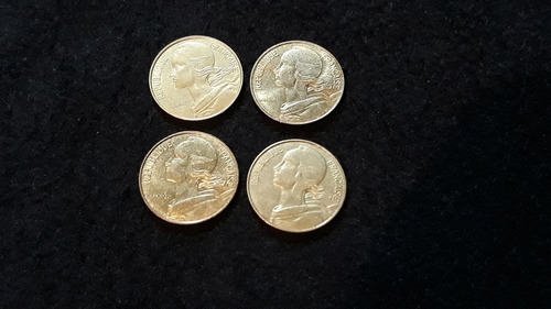 Lote 4 Moedas 10 Cêntimos França 1987 1988 1991 1994 (Usado)