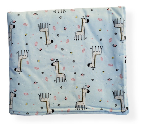 Mantita Doble Gabardina Estampada Forrada Con Corderito