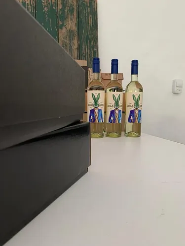 40 Caja De Cartón Negra Ecommerce Para 3 Botellas 34x28x10cm