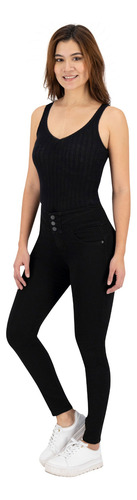 Pantalón Skinny Britos Jeans Mujer Negro Corazón 024861