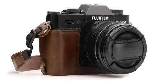 Media Funda Correa Cuero Para Fujifilm X-t30 X-t20 X-t10