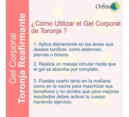 Gel Corporal Reafirmante De Toronja Orbinat 1l Toronja