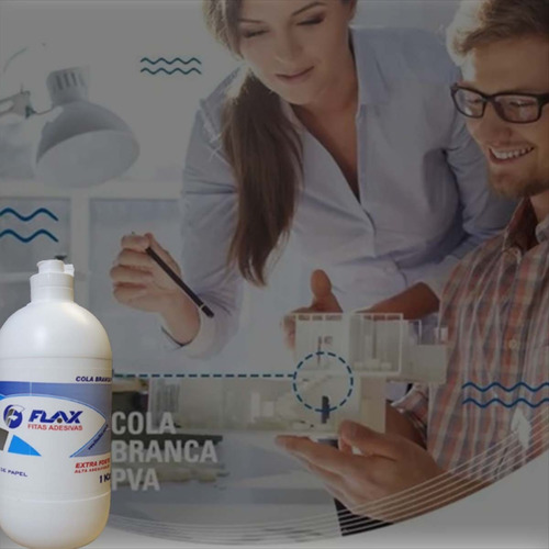Cola Branca Pva Flax 1kg Extra Forte Alta Adesividade