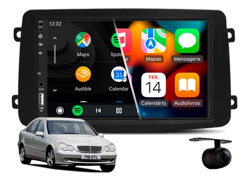 Central Multimidia Mp5 Android Auto Mercedes C240 2003 2004