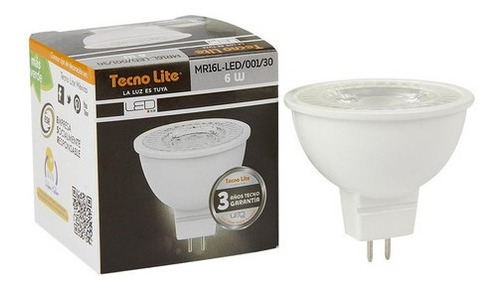 Pack 10 Focos Led Mr16 Gu5 6w Luz Blanca Calida 550lm