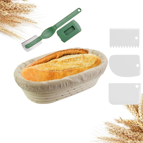 Cesta Ovalada Para Hacer Pan Banneton, Ratán Natural De 25 C