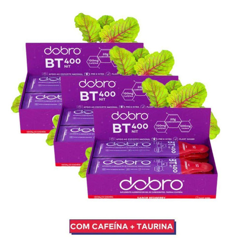 3x Gel Bt Nitrato Dobro Sabor Redberry 10 Unidades 30g