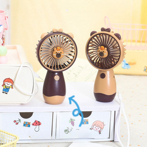 Mini Ventilador Portátil Recargable Capibara Con Cordón, Usb