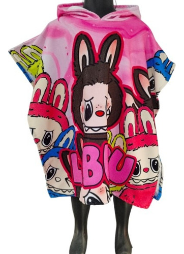 Toalla De Microfibra De La Bubu Infantil Secado Rapido Rosa Labubu