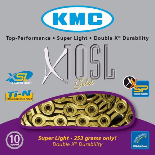 Corrente Kmc X10 Sl Gold 10v 116 Links