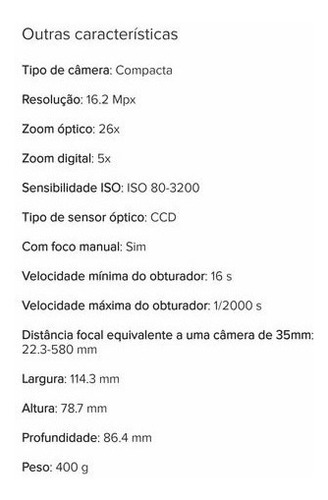 Câmera Semi Profissional Samsung Wb100 Semi Novo Vermelha