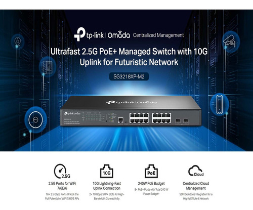 Switch Tp-link Gigabit Ethernet Omada L2+ 120 Gbit/s 16.000