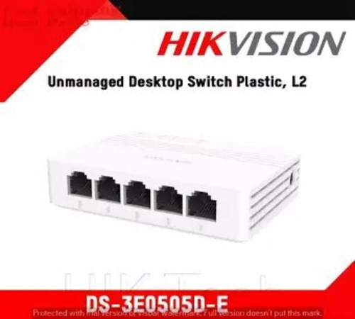 Imagen 1 de 7 de Switch De Red 100/1000 Mbps 5 Puertos Hikvision Ds-3e0505d-e