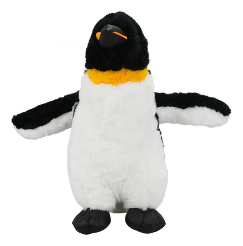 Pinguim Rei Animais Aquáticos Em Pelúcia 35 Cm Cor Preto