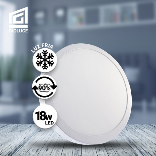 Imagen 5 de 10 de Panel Plafon Aplique Led 18w Blanco Circular Redondo 220v