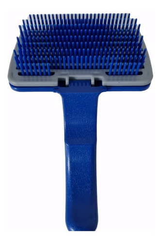 Cepillo Para Mascota Autolimpiante Aseo Limpieza Perro Gato Color Azul