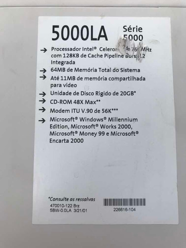 Computador Compaq Presario 5000 Antigo