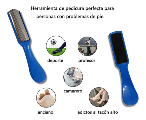 Lima Doble Cara Acero Inoxidable Para Exfoliar Pies Spa