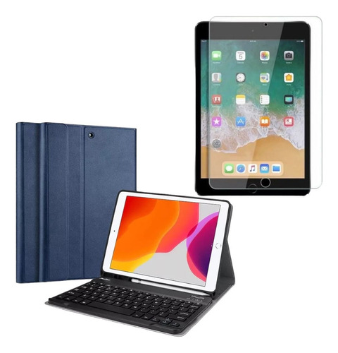 Estuche Teclado Bluetooth Para iPad Espacio Lapiz + Vidrio