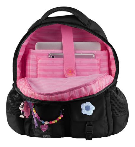 Mochila Rebecca Bonbon Estojo Lancheira Termica Cor Preto-verde Rb24593 Desenho Do Tecido Rb