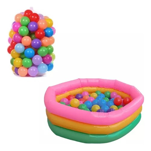 Pack Piscina De 60cm Para Bebés + 100 Pelotas Para Piscina 