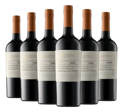 Vino Rutini Encabezado De Malbec Caja X 6 Rutini Wines