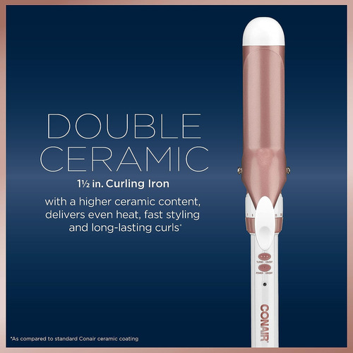 Rizador Conair De Doble Ceramica De 1.5 Pulgadas