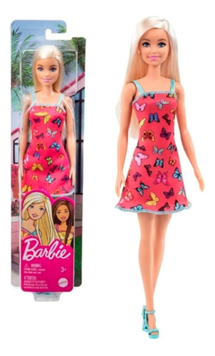 Barbie Clásica 30cm Mattel Originales Vestido Rojo 