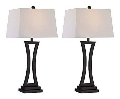 Lámpara De Mesa - Table Lamps Set Of 2, Modern Black Bedside