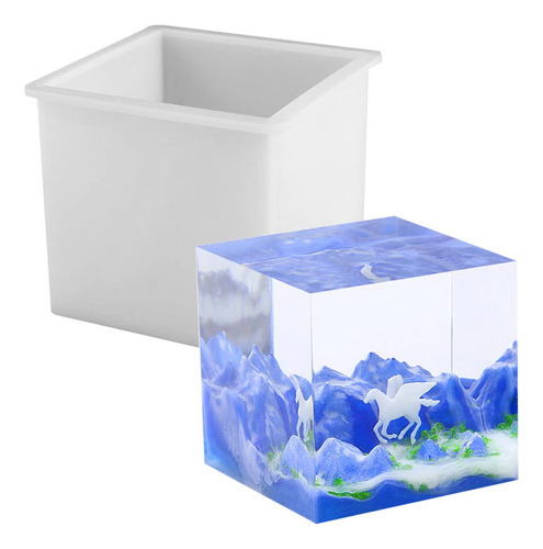 Molde De Silicona Cuadrado Para Resina Epoxi Grande
