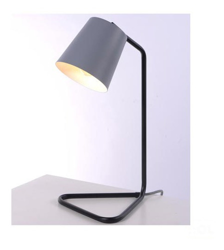 Luminária De Mesa Luke Tubular Preta E Cinza - Ol