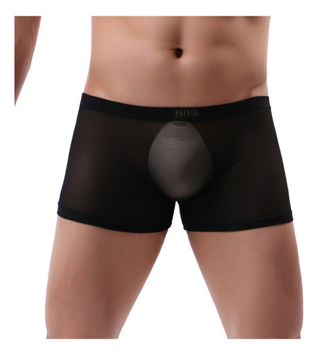 Calzoncillos De Malla Transparente Para Hombre, Cuadrangular