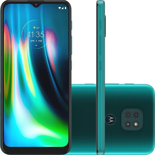 Imagem 1 de 10 de Smartphone Moto G9 Play 64gb 6.5 48mp - Verde Turquesa
