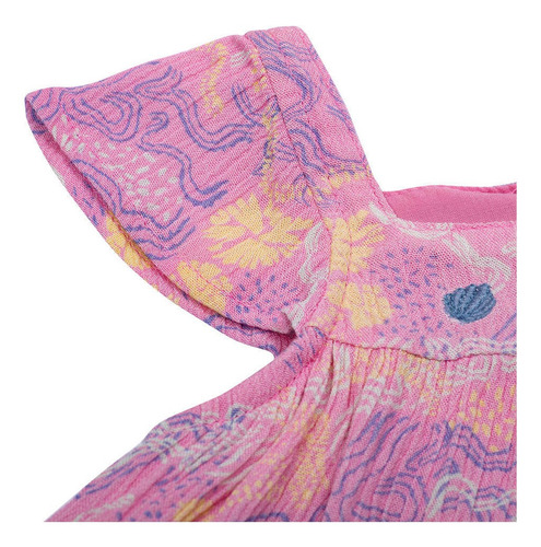 Vestido Bebé Niña Algodón Flores Verano Rosa