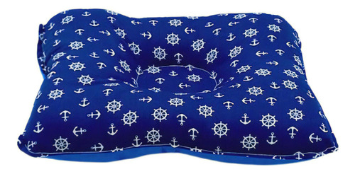 Travesseiro Bebê Cabeça Chata 30x25cm Médio Azul Ancoras