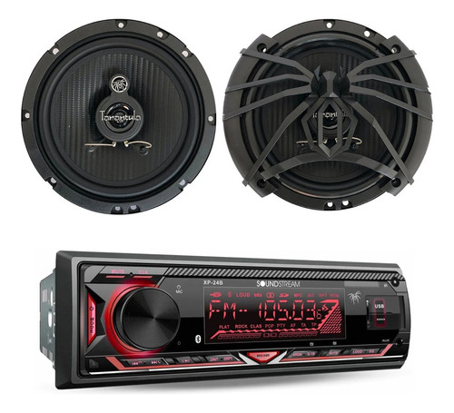 Autoestereo Soundstream Bluetooth Usb Aux Fm Y 2 Bocinas 6.5