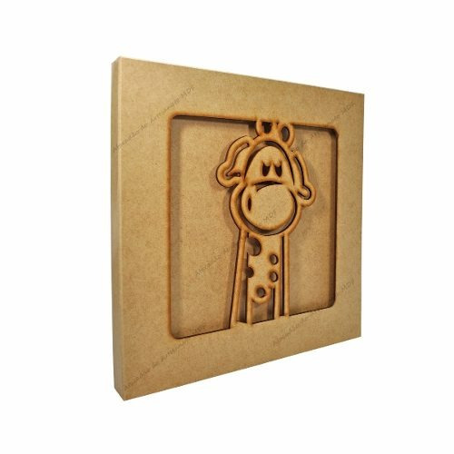 Quadro Decorativo Safari - Girafa - 29x3,5 - Mdf Madeira