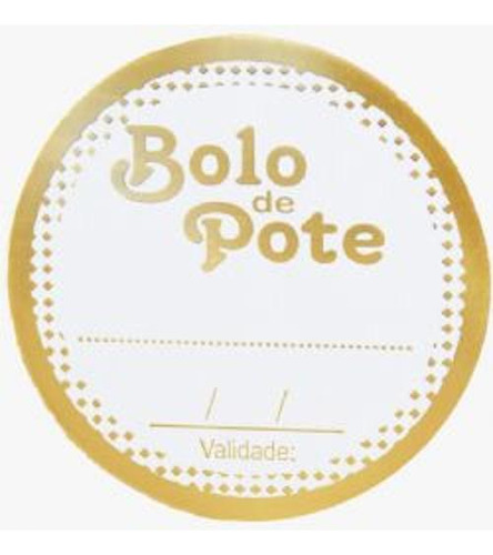 Etiqueta Adesiva Bolo De Pote Ouro 50 Unidades