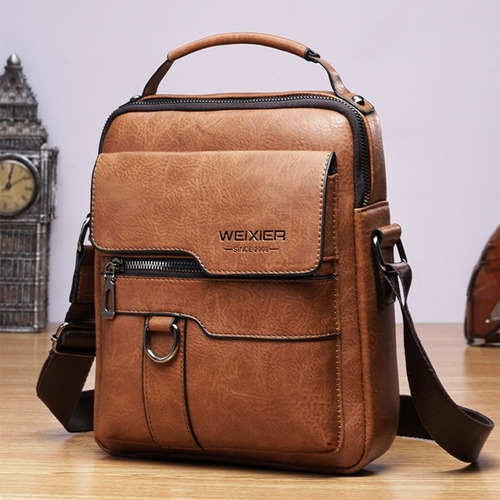 Bolso De Cuero Retro Para Hombre De Negocios