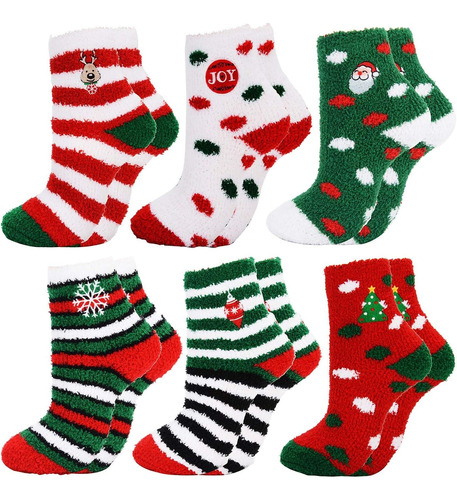 Aruoy Christmas Fuzzy Socks Calcetas For Dulces Regalo