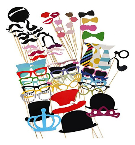 Tinksky Photo Booth Props 60 Piezas Diy Kit Para Bodas Reuni