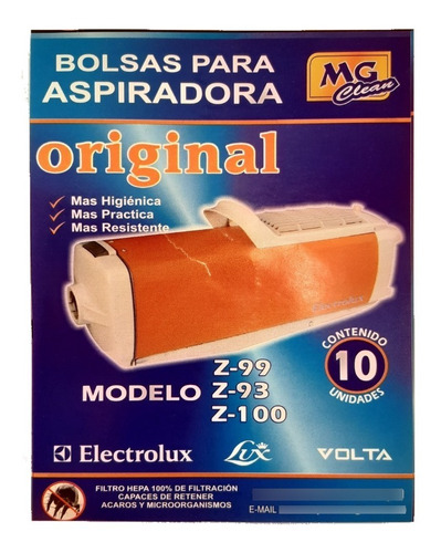 Bolsas Aspiradora Electrolux Z 99 Z 93 Z100