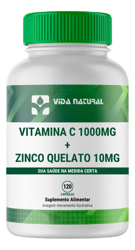 Vitamina C 1000mg Com Zinco Quelato 10mg 120 Cápsulas