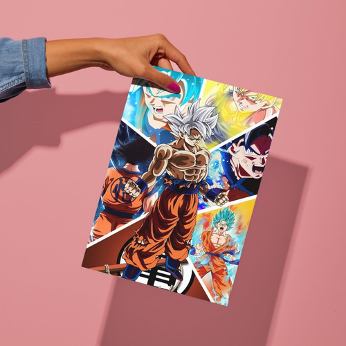 Cuadro De Aluminio Dragon Ball Las Fases De Goku 30x20